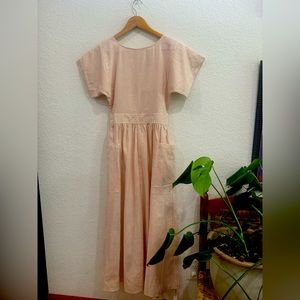 Christy Dawn ‘Jane’ Dress in Pink Harvest Stripe, Cotton + Linen